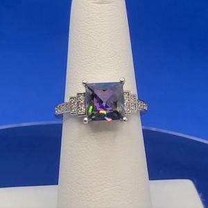 *Sold* NWT Mystic Topaz & Cubic Zirconia in Platinum over Sterling Silver